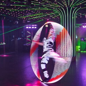 Perfect for clubs, private parties & visually stunning events. our neon light performance artist at a magnificent childrens party in monte carlo, needless to